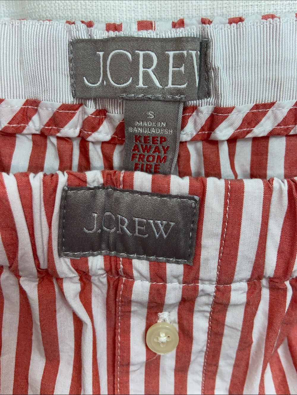 J.Crew Red and White Striped 100% Cotton PJ Style Pants - Picture 2 of 9